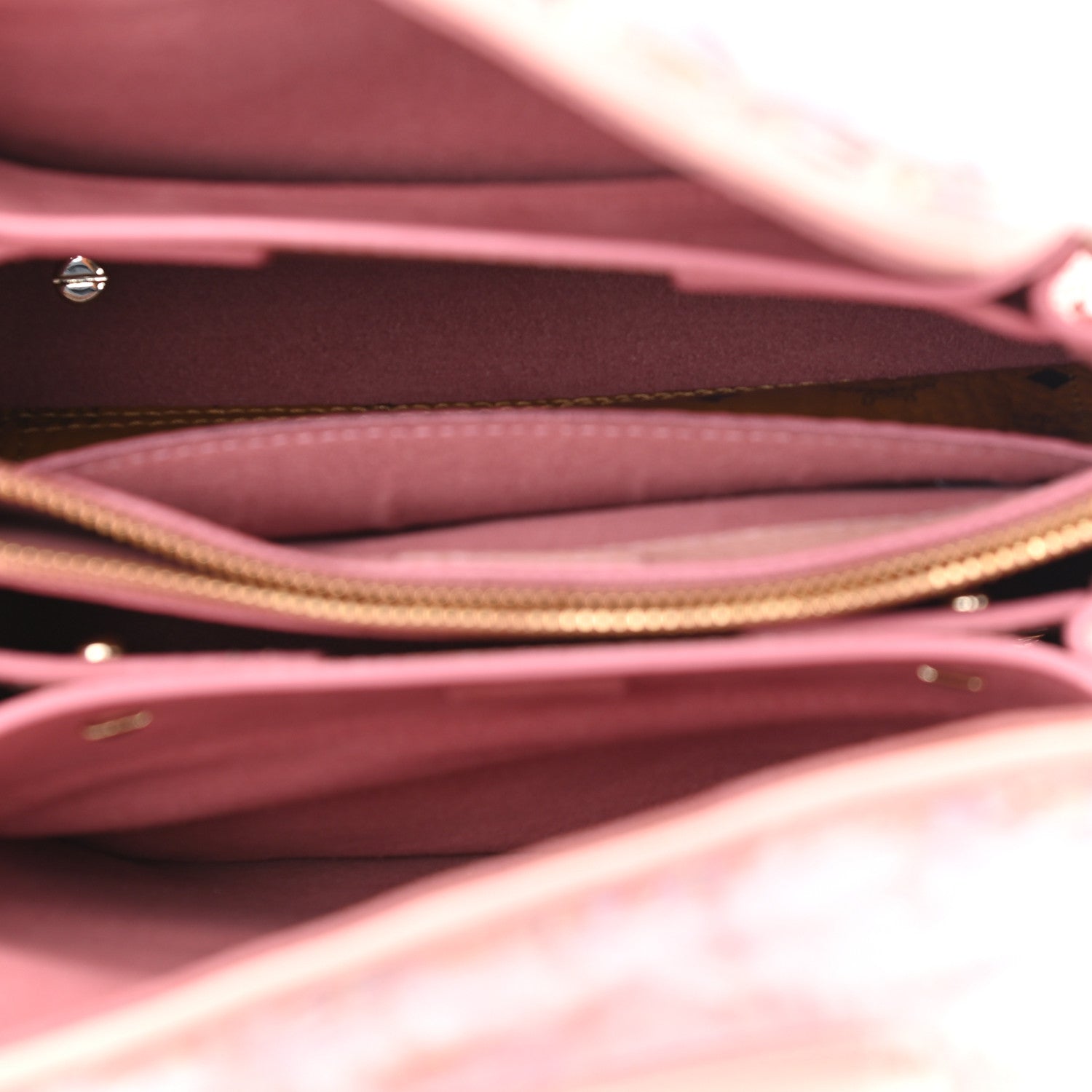 MCM Tweed Mink Fur Sequin Mini Tote Pink Blush 5 of 15