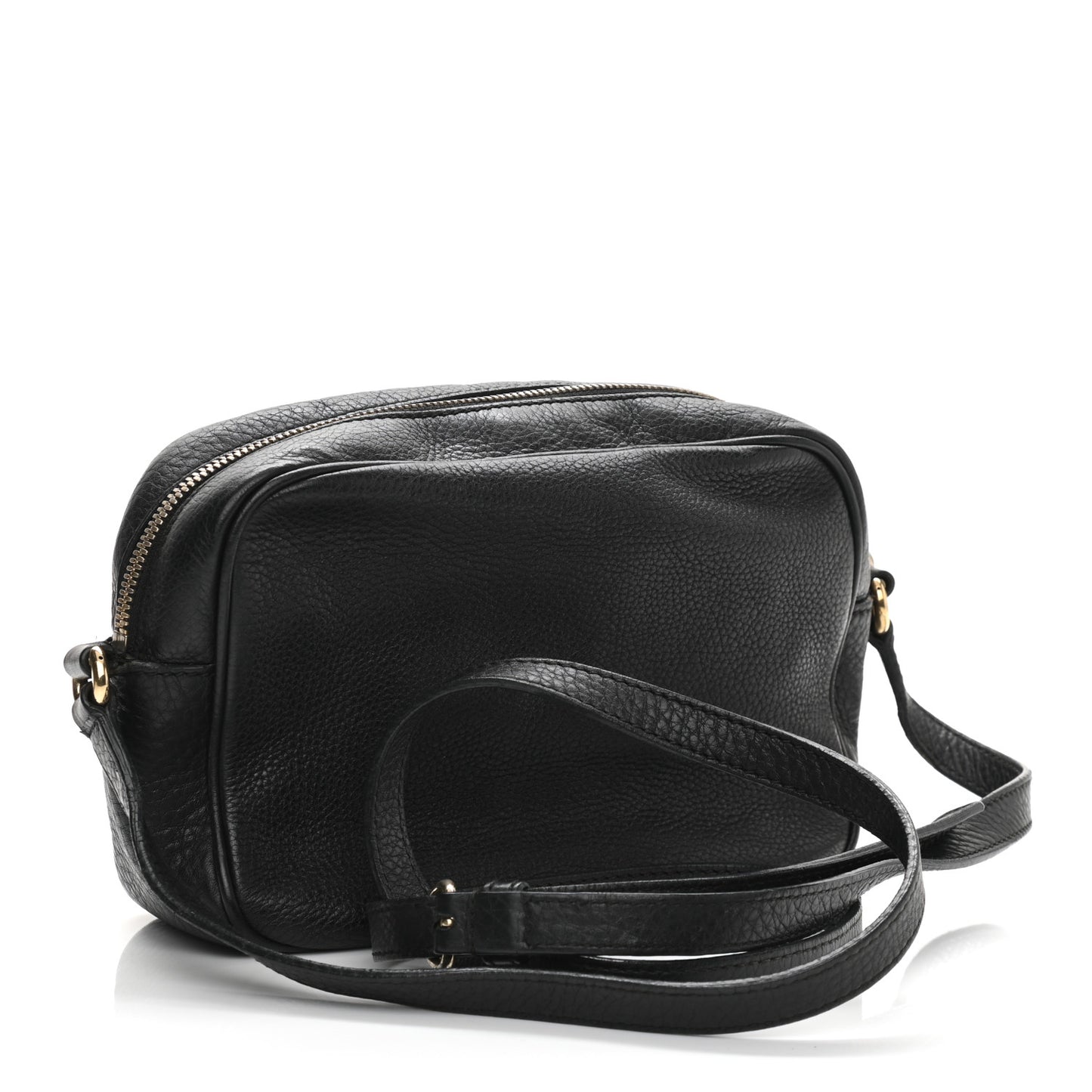 Pebbled Calfskin Small Soho Disco Bag Black