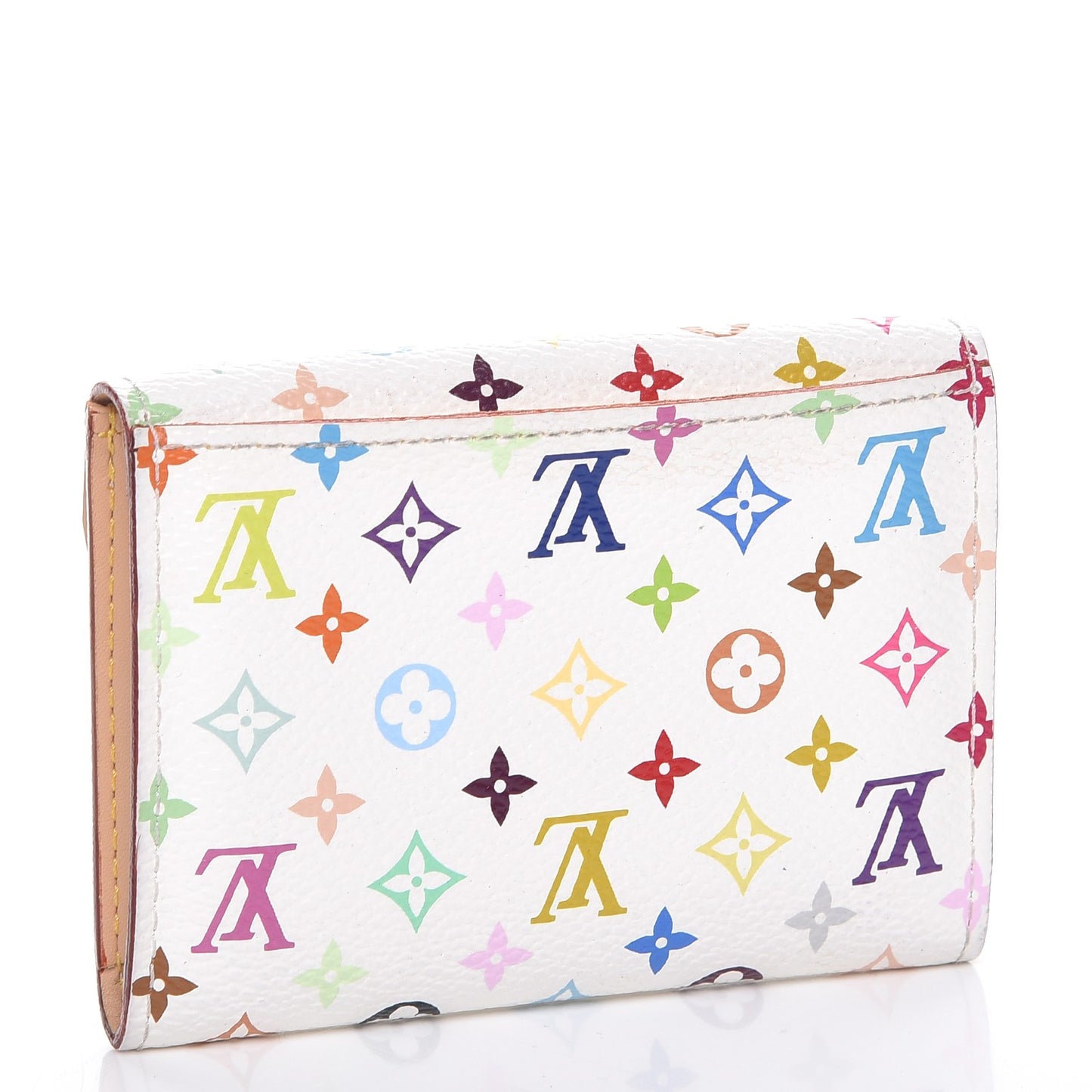 Monogram Multicolor Business Card Holder White