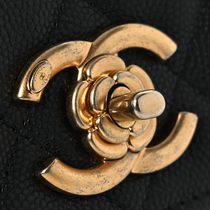 Chanel Caviar Quilted Camellia Clutch With Chain Black 12 of 13