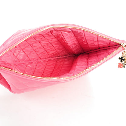 Chanel Lambskin Quilted Medium Casino Beauty CC Cosmetic Case Fuchsia 5 of 7