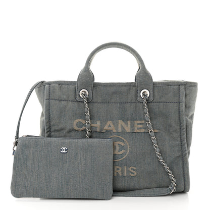 Chanel Denim Small Deauville Tote Light Blue 3 of 13