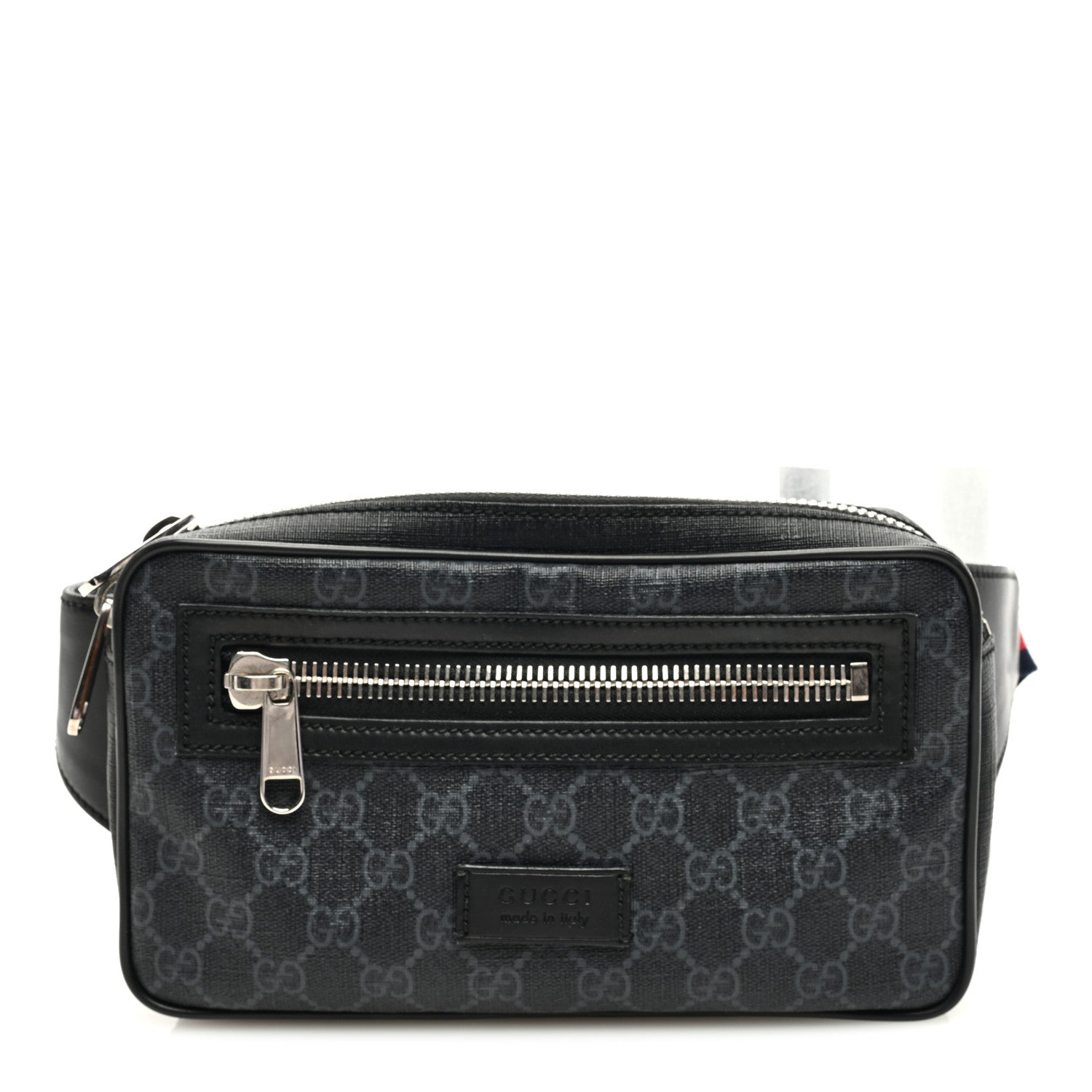 Gucci Soft GG Supreme Monogram Web Belt Bag Black Grey 1 of 10