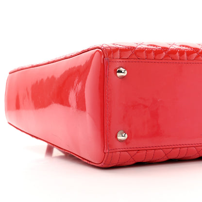 Christian Dior Patent Cannage Large Lady Dior Red 9 of 10
