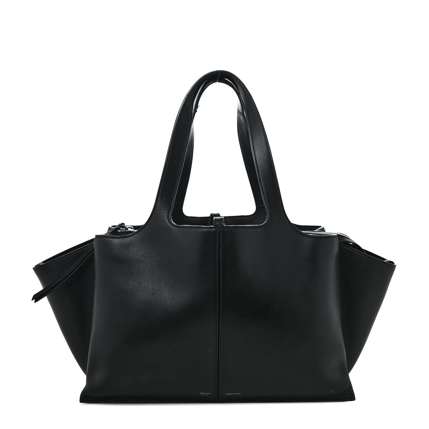 Celine Supple Natural Calfskin Medium Tri-Fold Bag Black 1 of 12