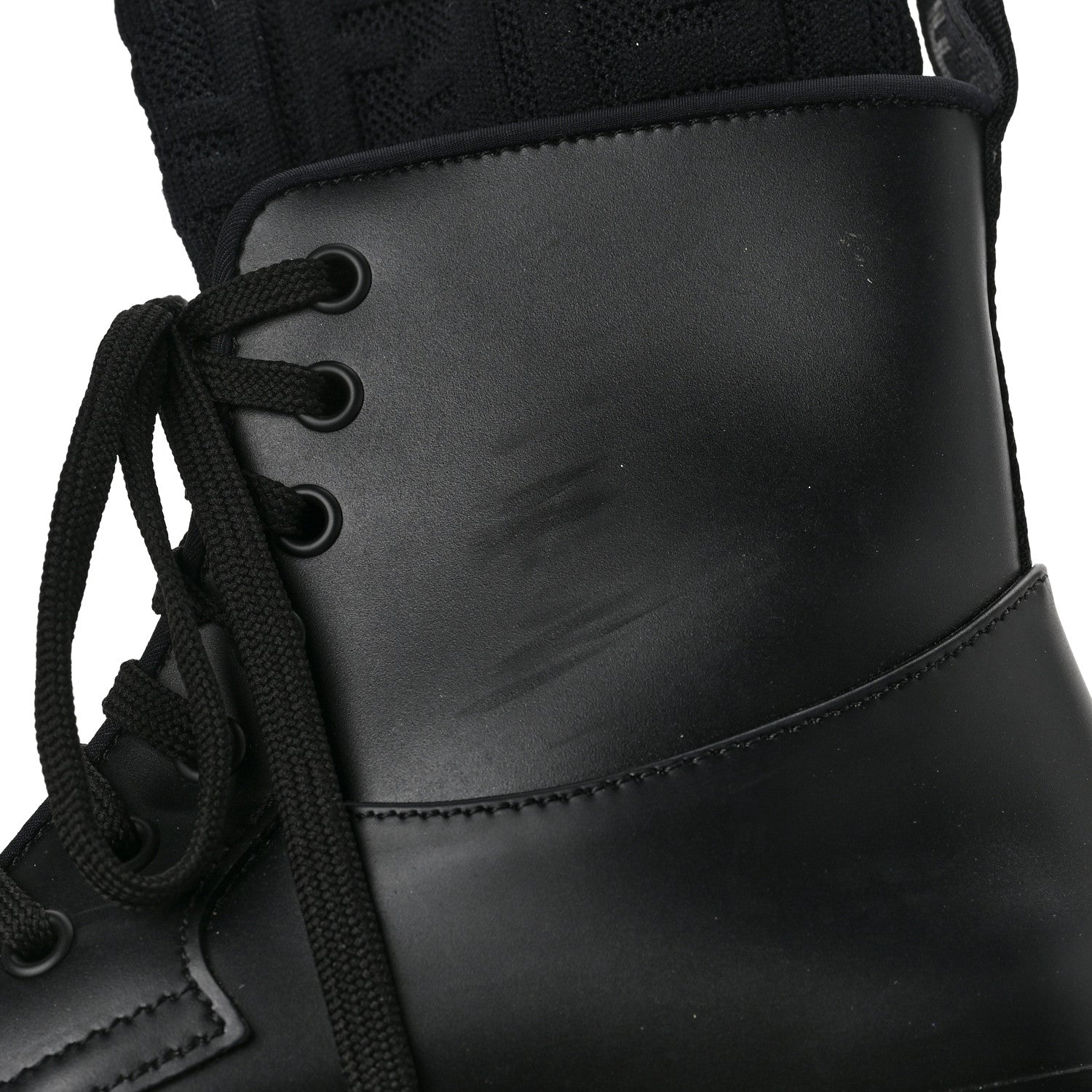 Fendi PVC FF Sock Rockoko Combat Boots 37 Black 8 of 8