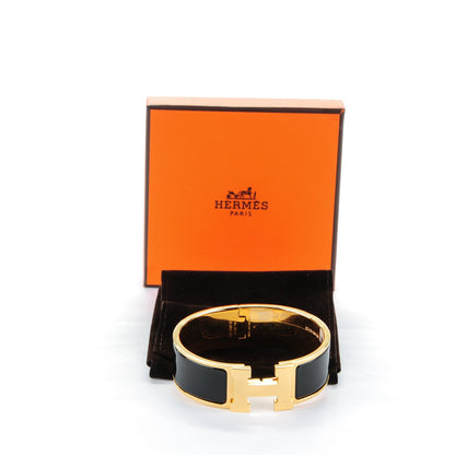 Hermes Enamel Wide Clic Clac H Bracelet GM Black 5 of 5