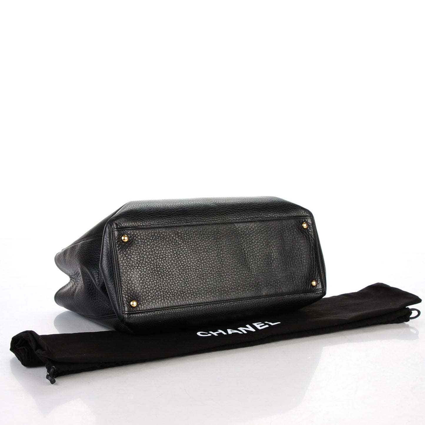 Calfskin Cerf Executive Shopper Tote Black