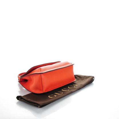 Gucci Cellarius Calfskin Medium Bamboo Daily Flap Shoulder Bag New Dark Orange 4 of 6