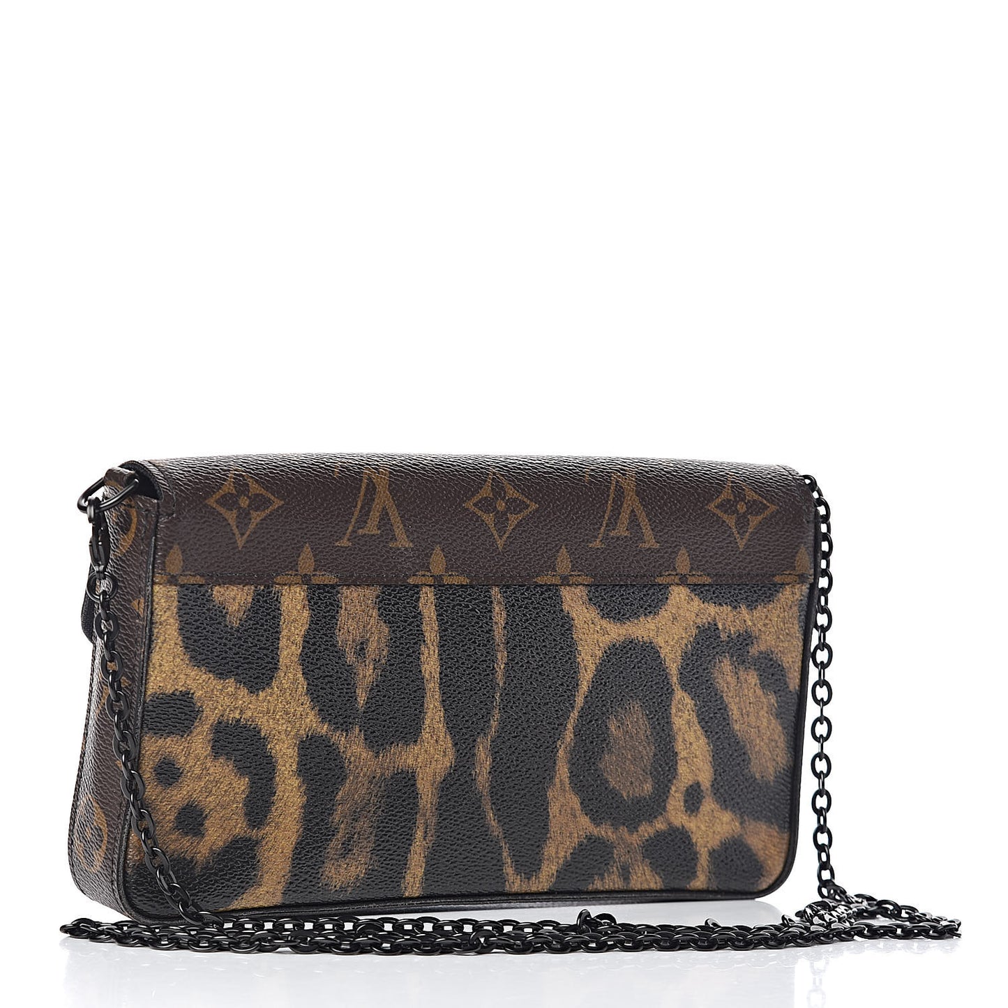 Monogram Animal Print Pochette Felicie Chain Wallet
