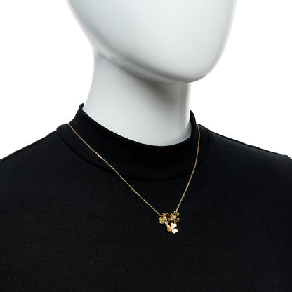 Van Cleef & Arpels 18K Yellow Gold Diamond Mini Frivole 3 Flowers Pendant Necklace 2 of 5