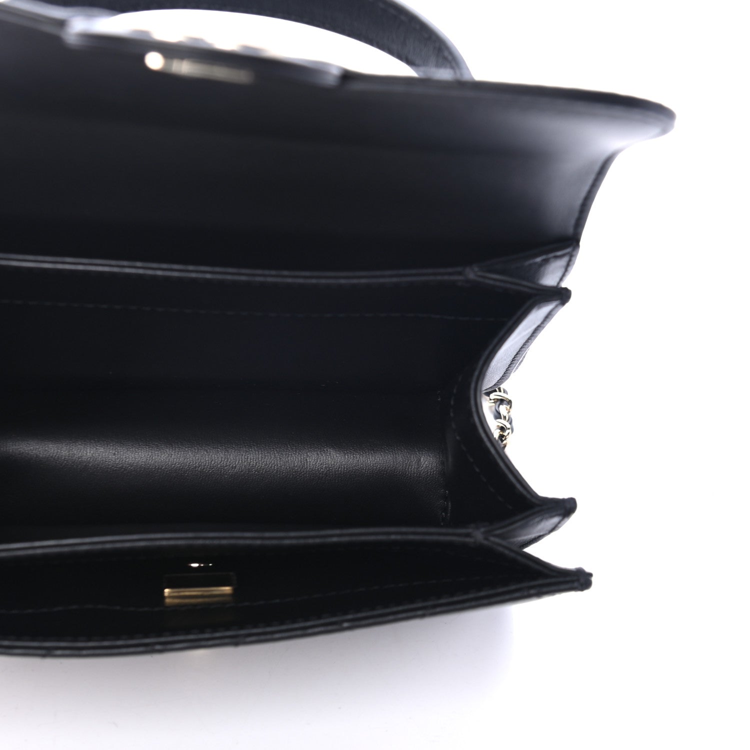 Chanel Calfskin Quilted Small Top Handle Flap Black 4 of 4
