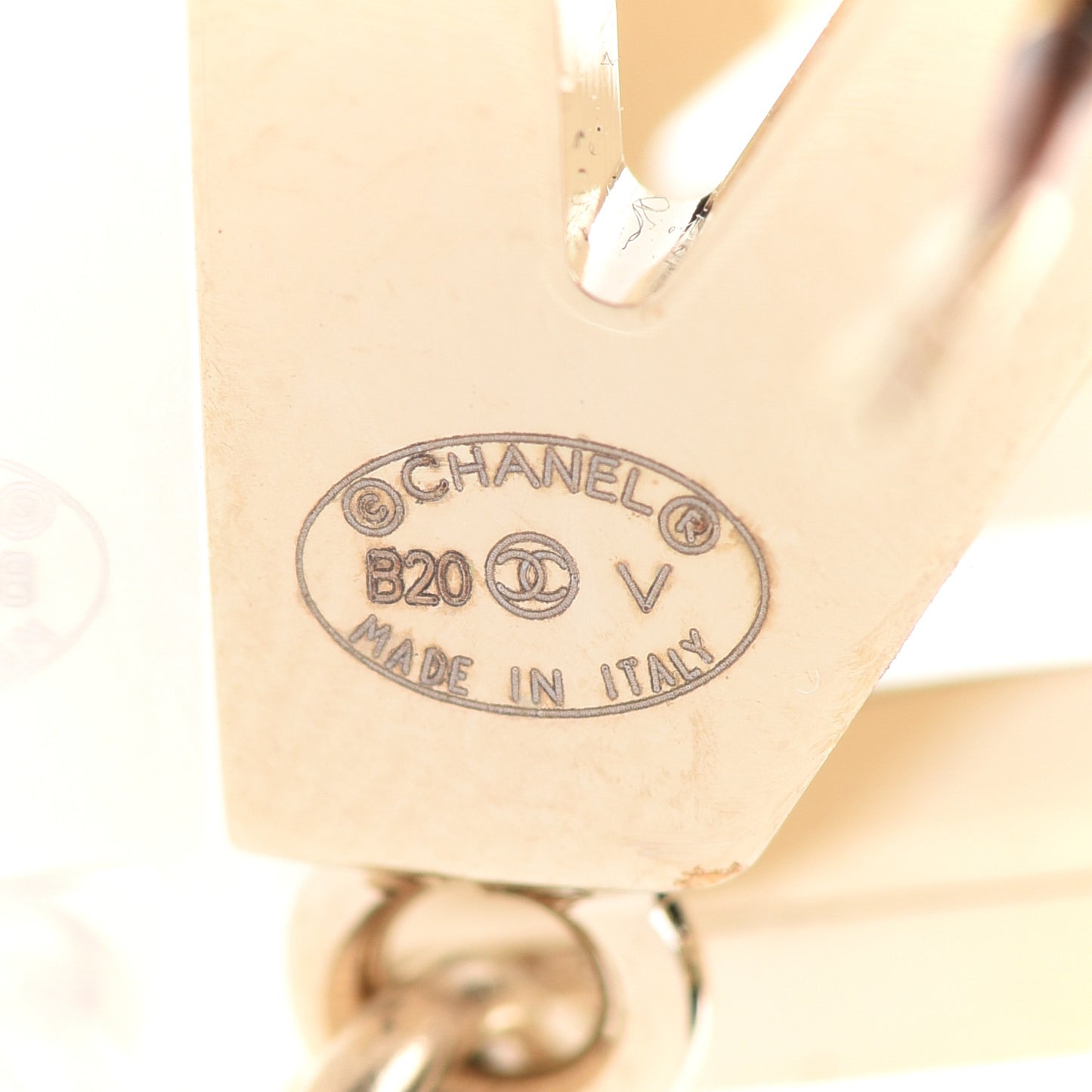 Metal Cha-Nel Logo Drop Earrings Gold