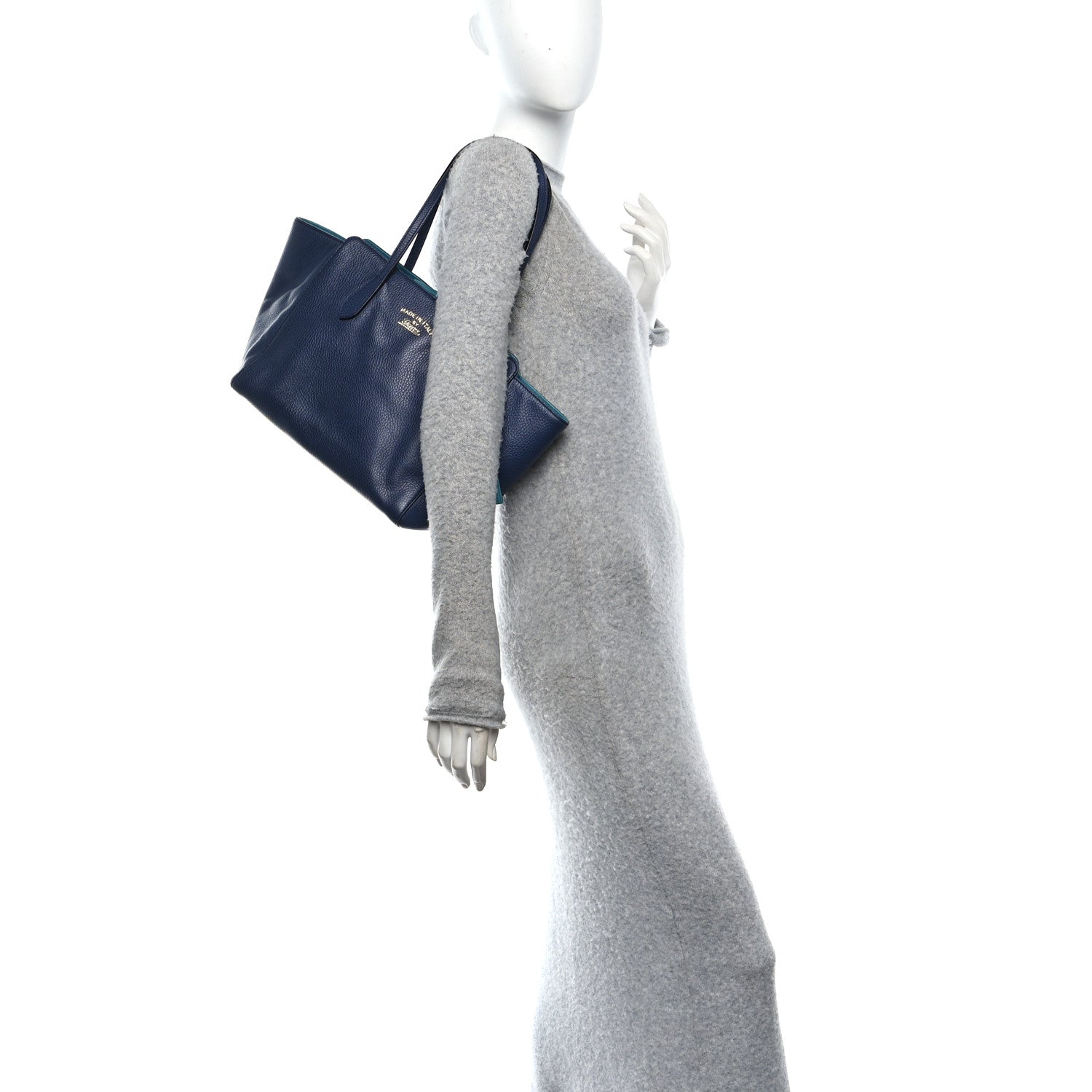 Gucci Dollar Calfskin Small Swing Tote Classic Marine Deep Cobalt 2 of 10