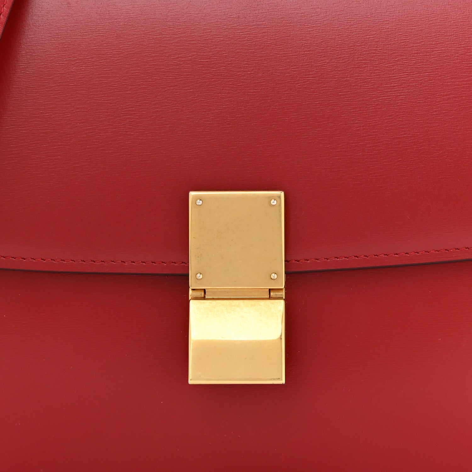 Celine Box Calfskin Medium Classic Box Flap Bag Red 8 of 13