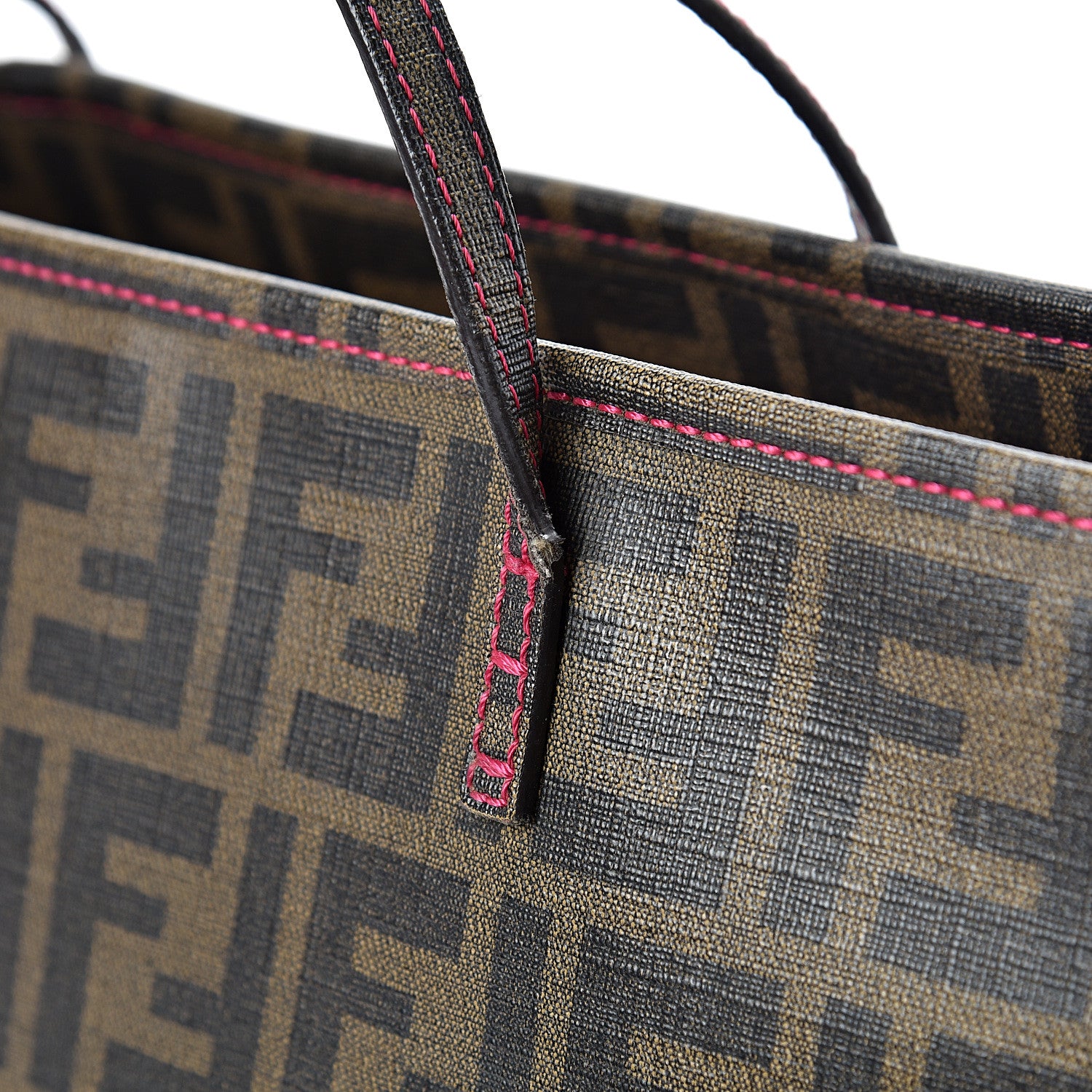 Fendi Zucca Spalmati Small Roll Tote Tobacco Fragola 14 of 20