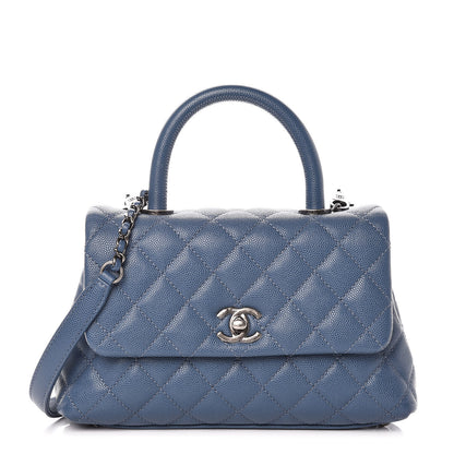 Chanel Caviar Quilted Mini Coco Handle Flap Blue 1 of 10