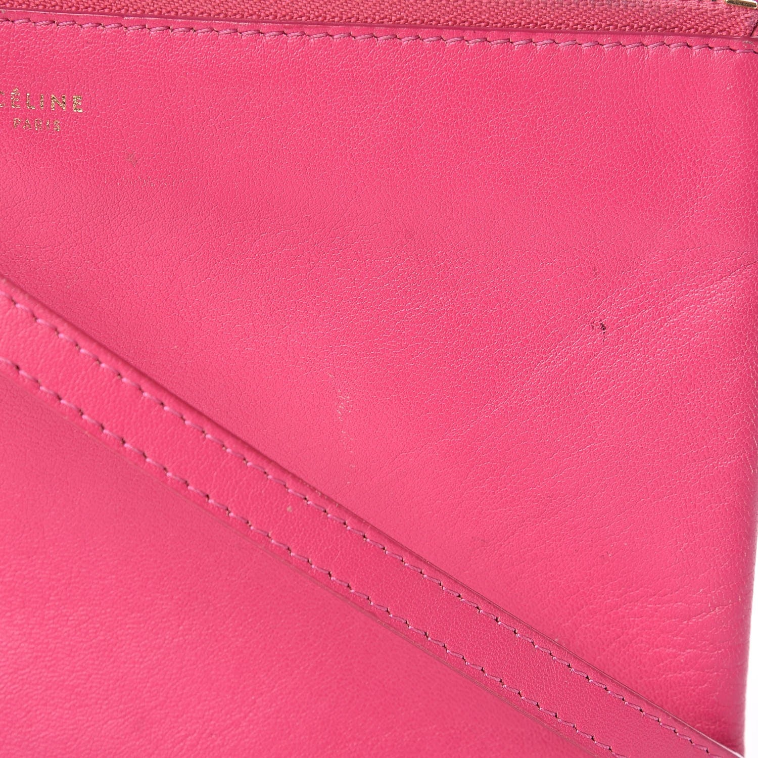 Celine Lambskin Small Trio Crossbody Bag Fluo Fuchsia 15 of 20