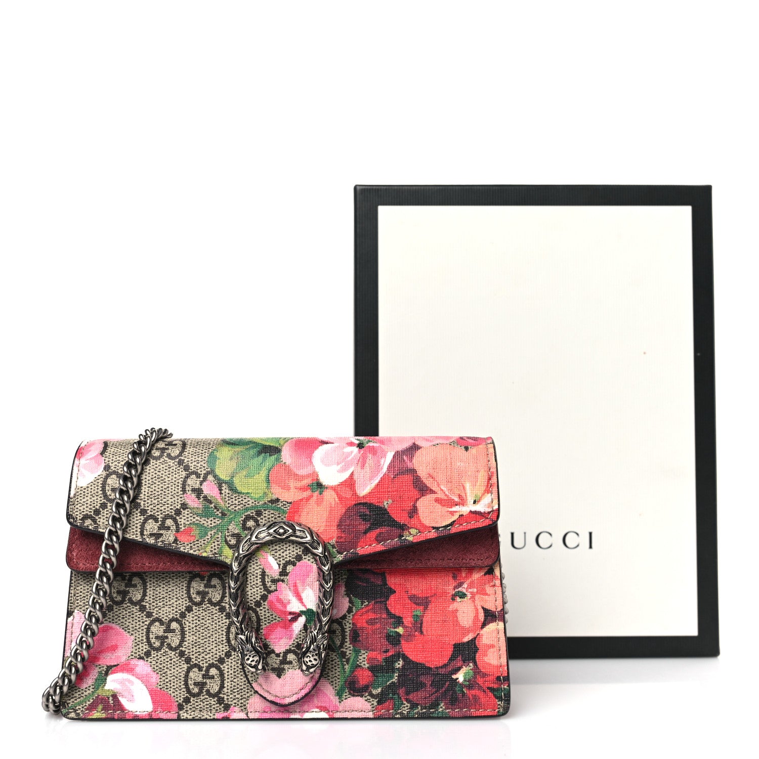 Gucci GG Supreme Monogram Blooms Super Mini Dionysus Shoulder Bag Beige Multicolor Dry Rose 9 of 9