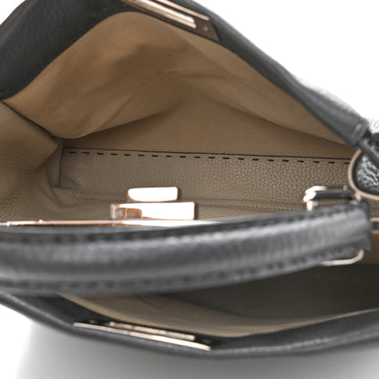 Fendi Cuoio Romano Selleria Bi-Color Medium Peekaboo Iconic Satchel Asfalto Latte 4 of 11