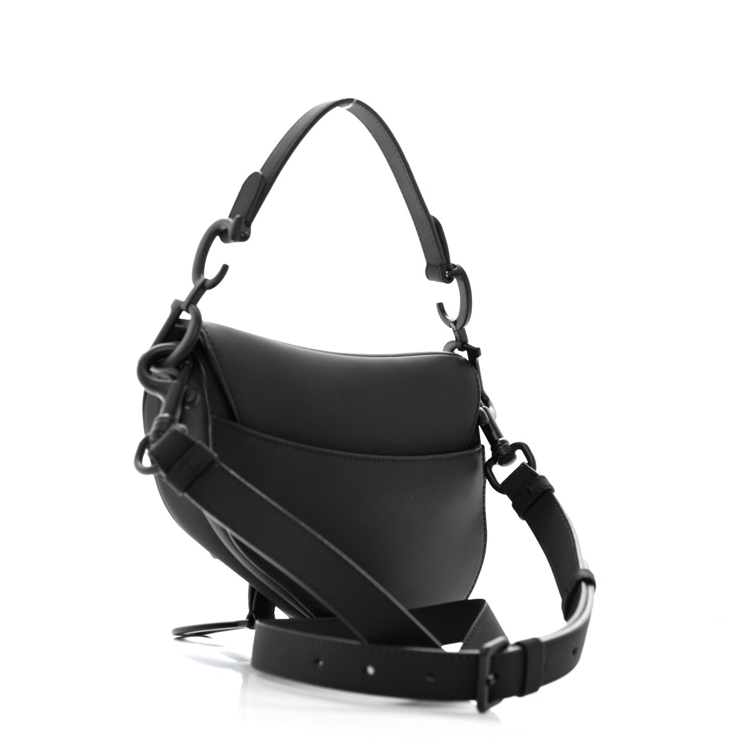 Christian Dior Ultra Matte Calfskin Mini Saddle Bag With Strap Black 3 of 13