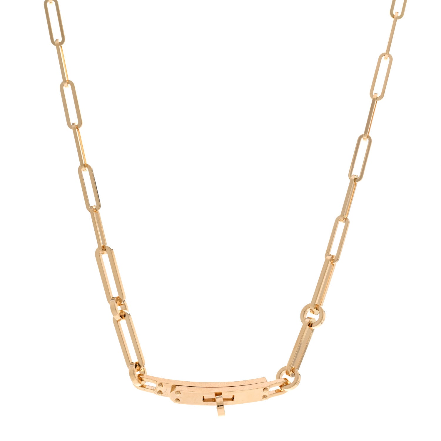 Hermes 18K Yellow Gold Kelly Chaine Choker Necklace 1 of 5