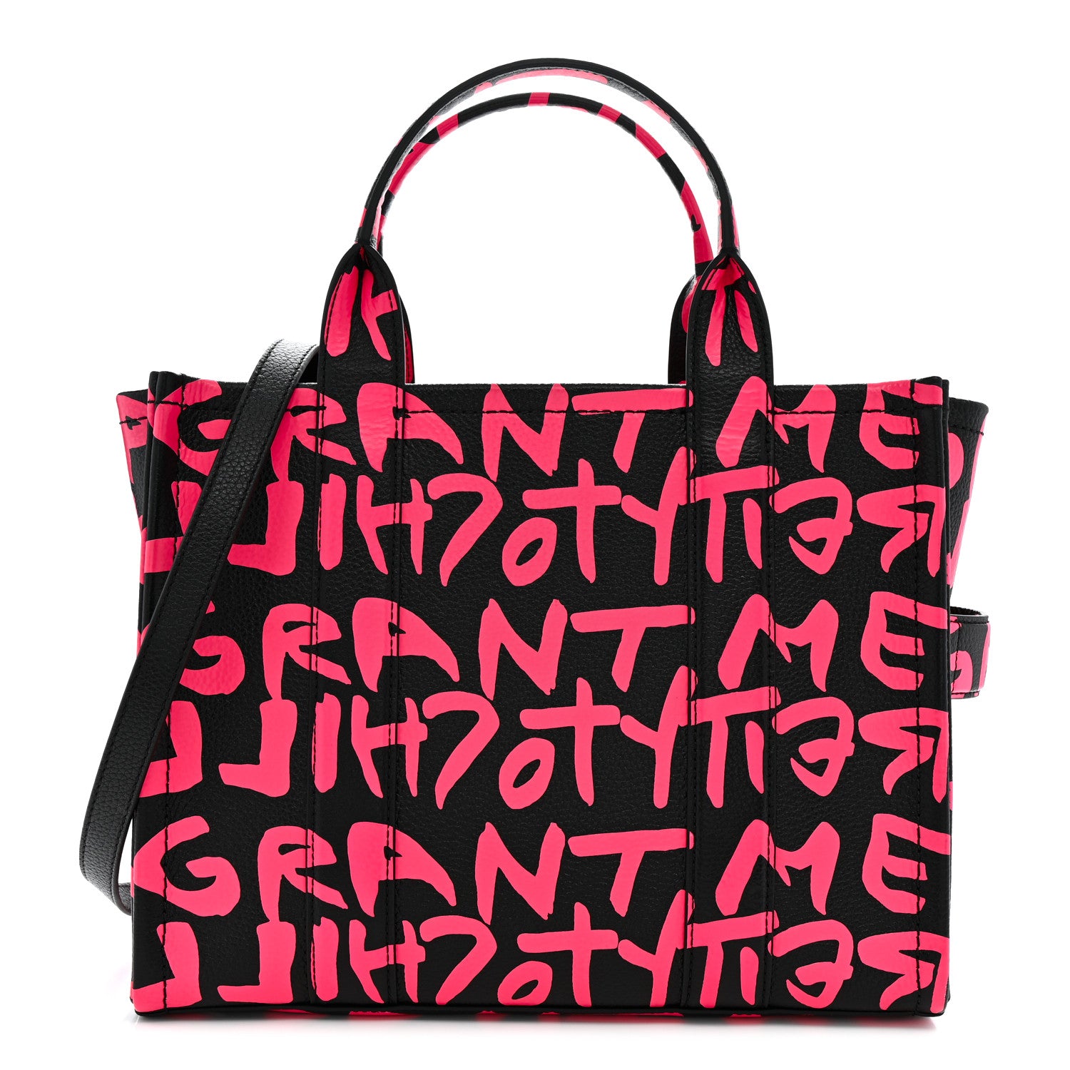 Marc Jacobs X STEPHEN SPROUSE Grained Calfskin Medium The Tote Bag Pink 1 of 11