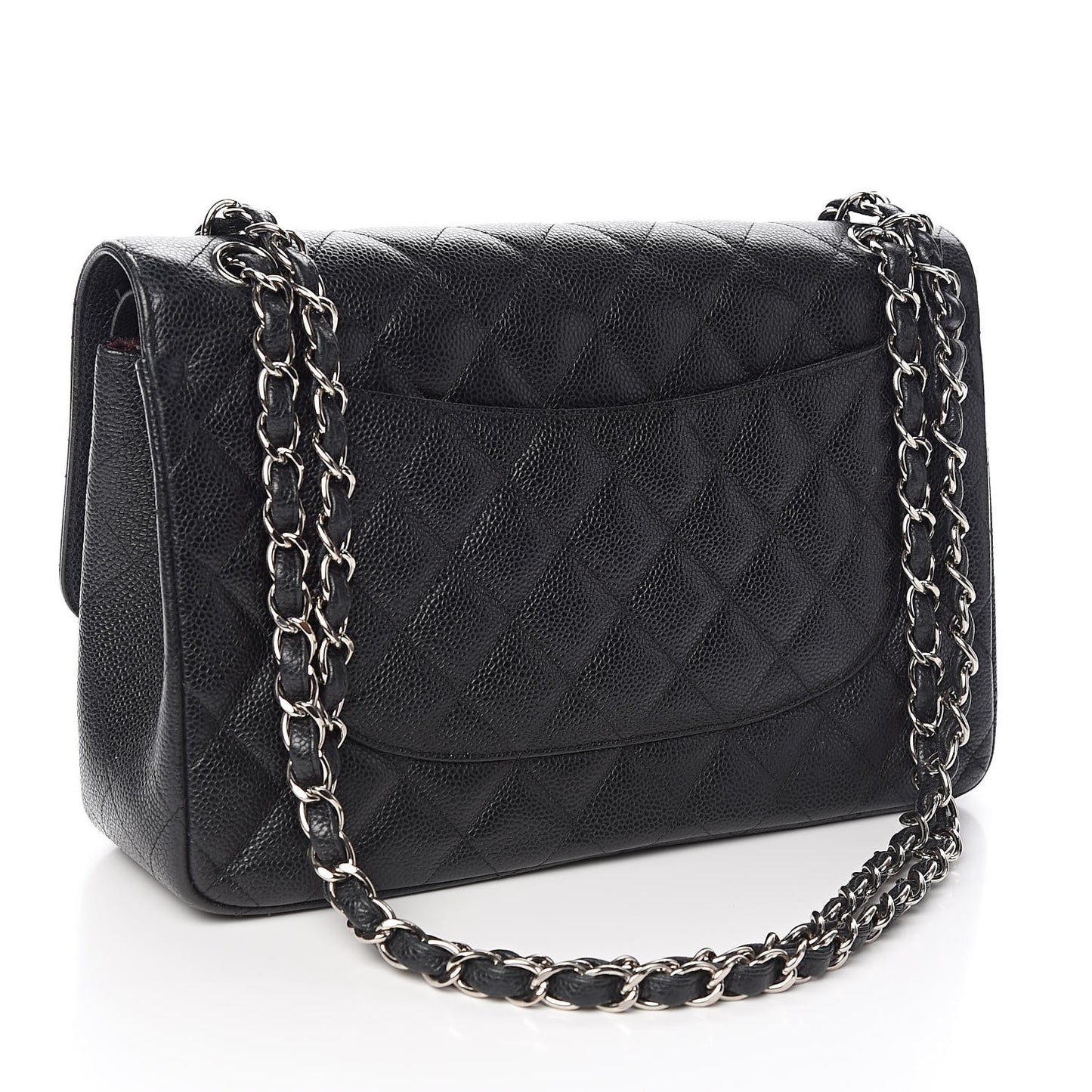 Caviar Quilted Jumbo Double Flap Black