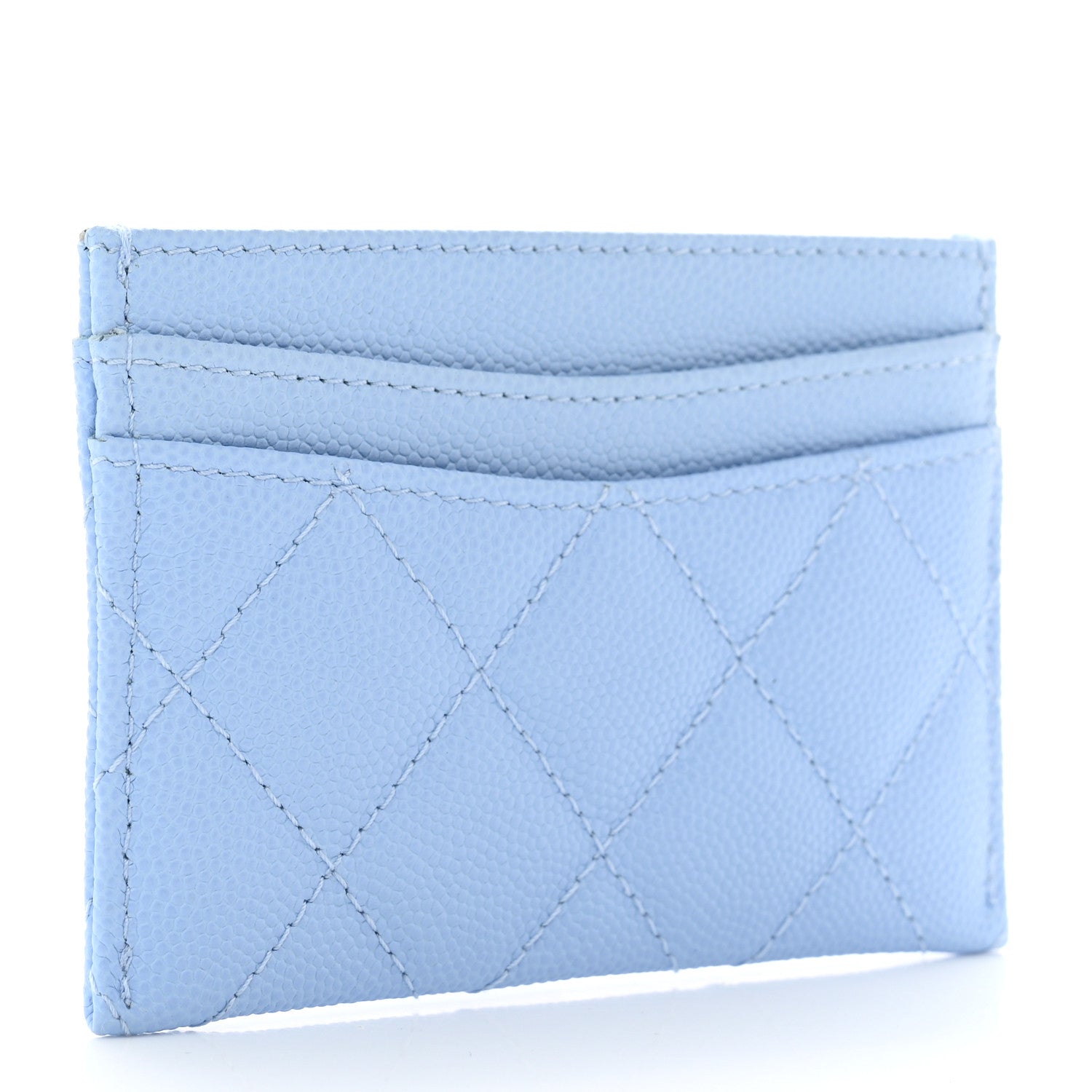 Chanel Caviar Quilted Card Holder Light Blue 3 of 9
