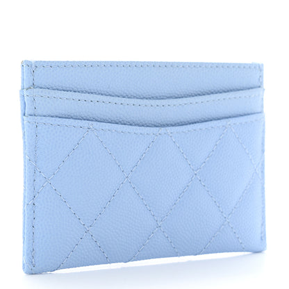 Chanel Caviar Quilted Card Holder Light Blue 3 of 9
