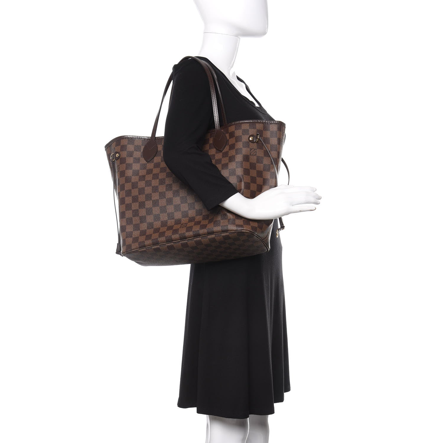 Louis Vuitton Damier Ebene Neo Neverfull MM Rose Ballerine 2 of 14