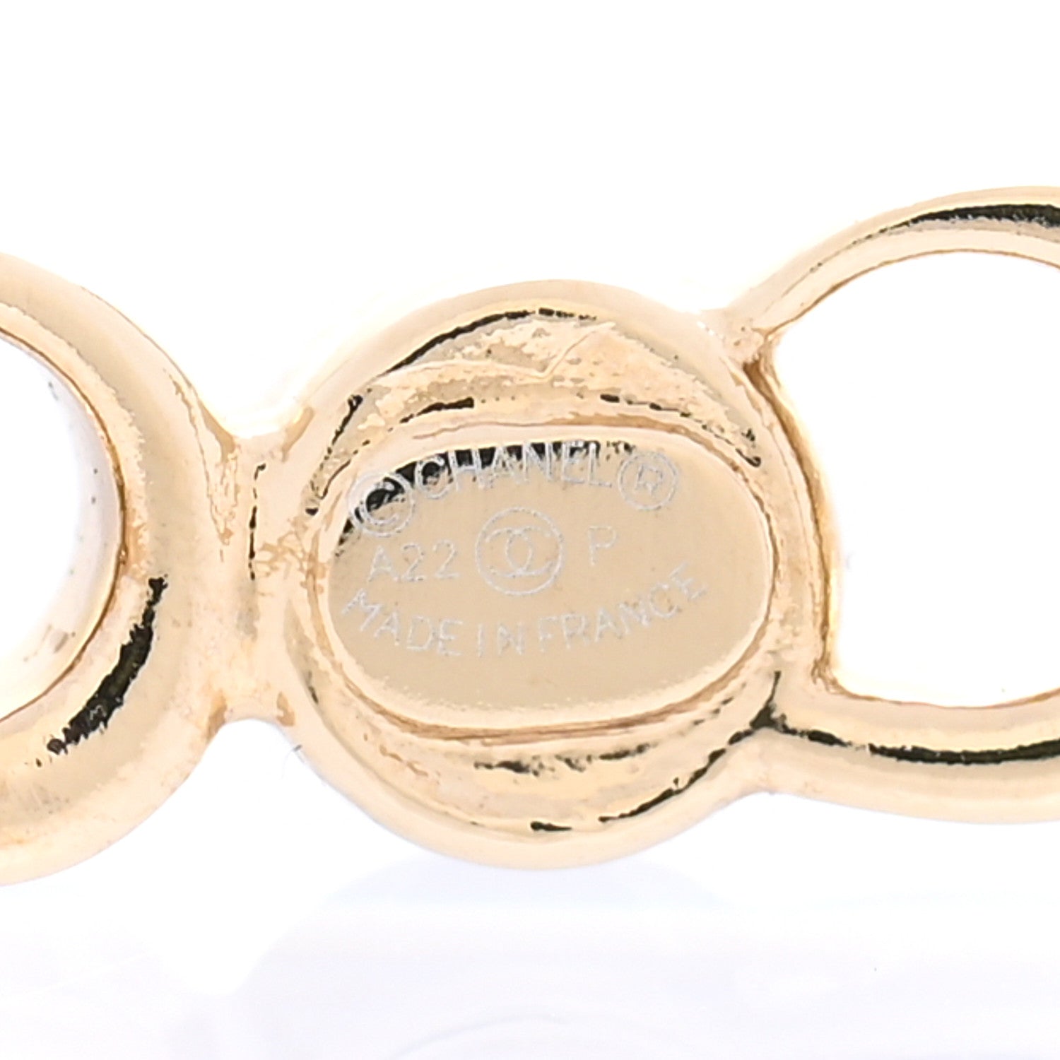 Chanel Metal Crystal Coco Script CC Climber Earrings Gold 4 of 5