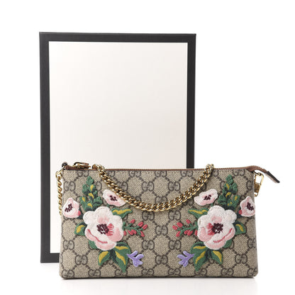 Gucci GG Supreme Monogram Embroidered Flower Chain Wrist Wallet 11 of 11