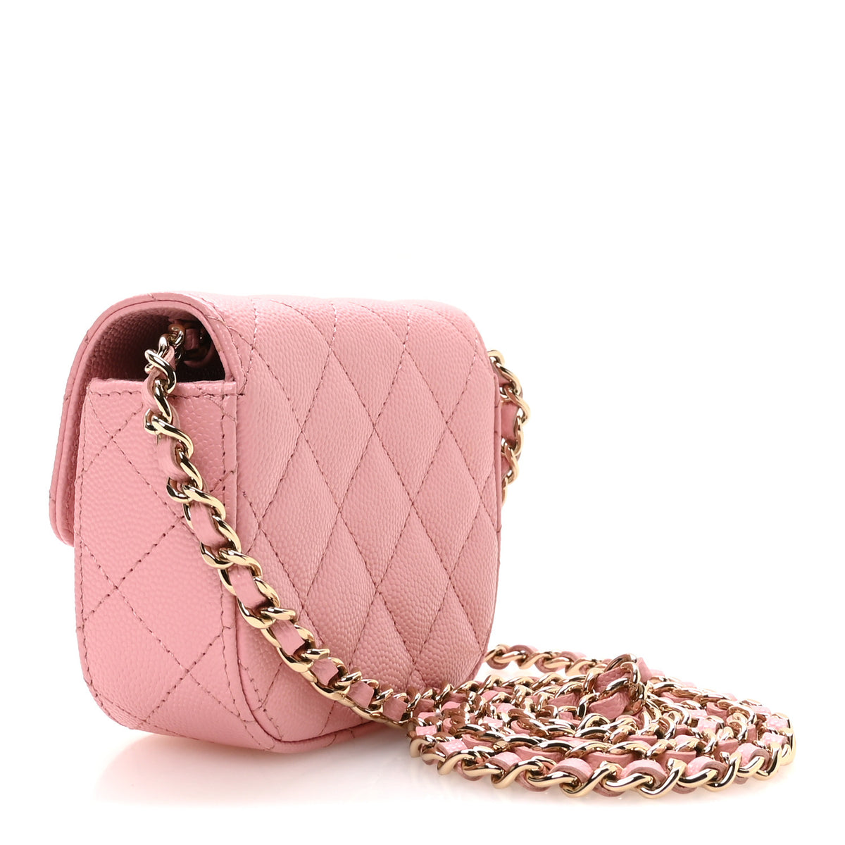 Chanel Caviar Quilted Mini Clutch With Chain Pink 3 of 12
