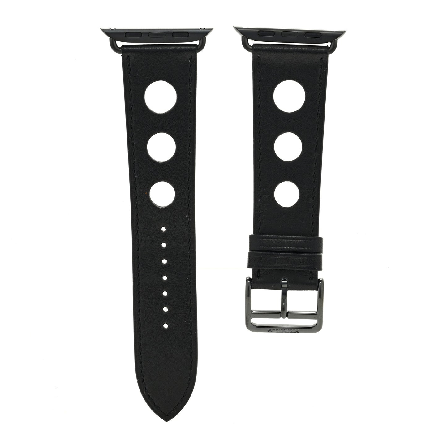 Gala Calfskin 44mm Rallye Apple Watch Single Tour Band Black