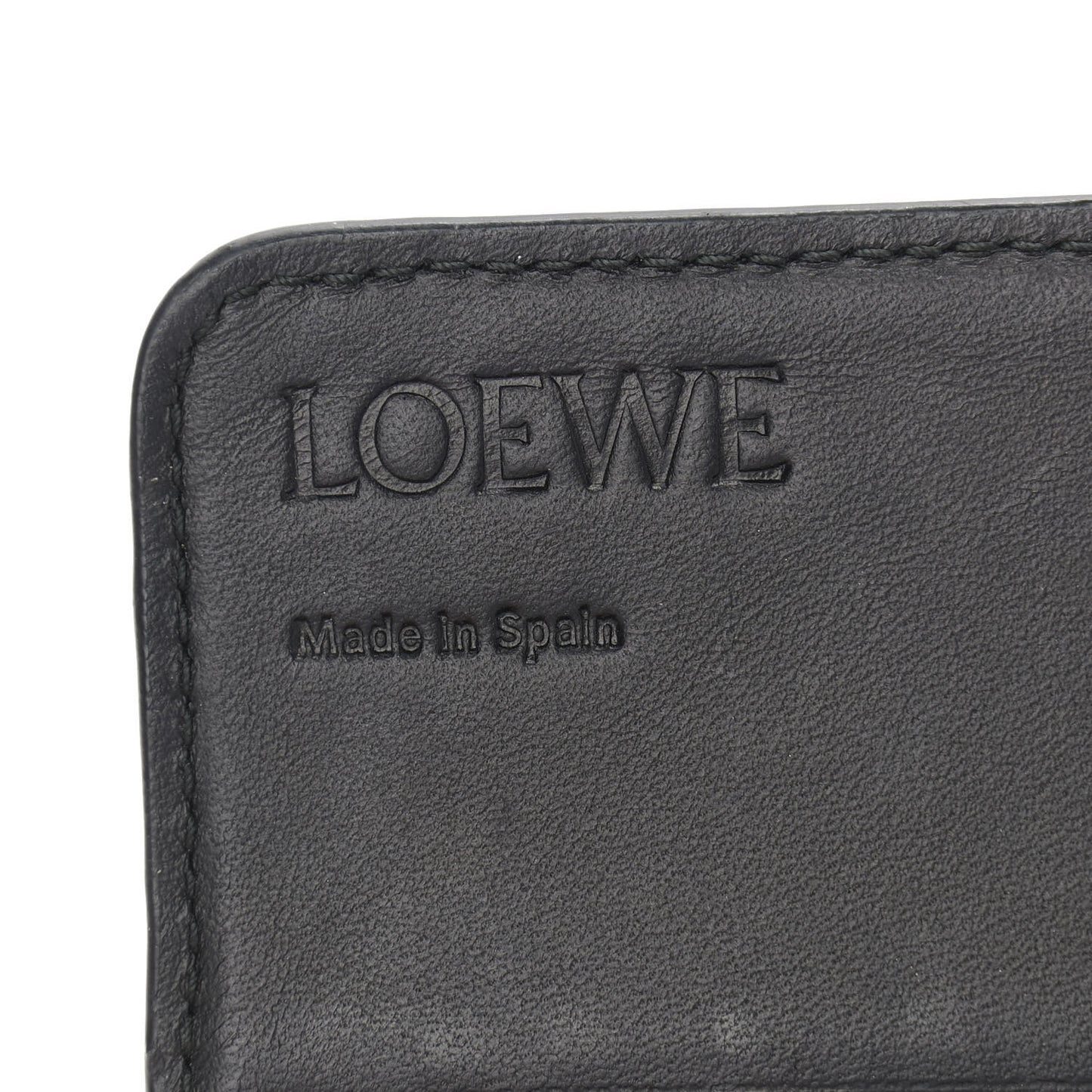 Calfskin Anagram Embossed Continental Wallet Black