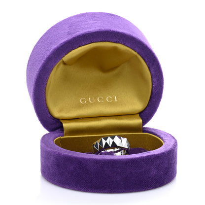 Gucci 18K White Gold 9mm Link To Love Stud Ring 62 10 5 of 5