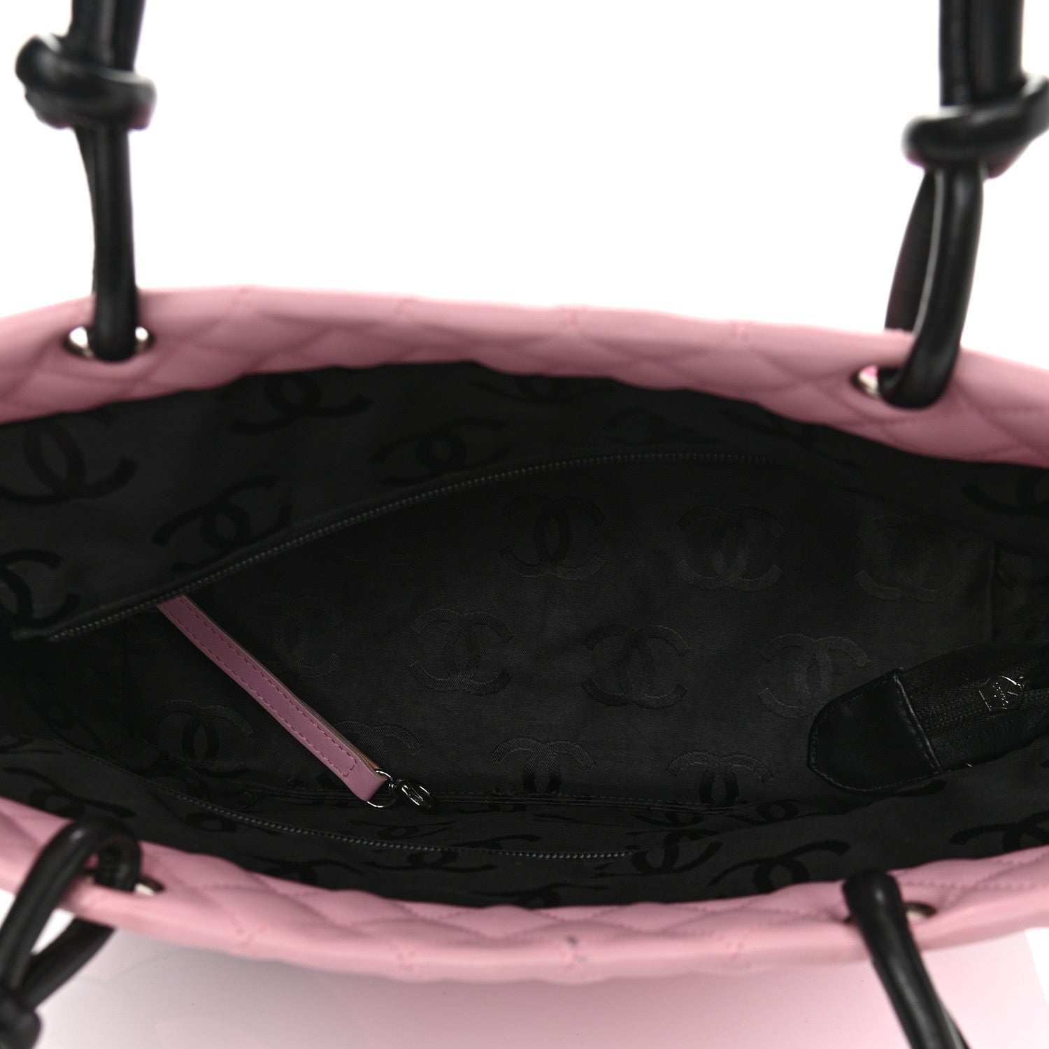 Chanel Calfskin Quilted Large Cambon Tote Pink Black 5 of 12