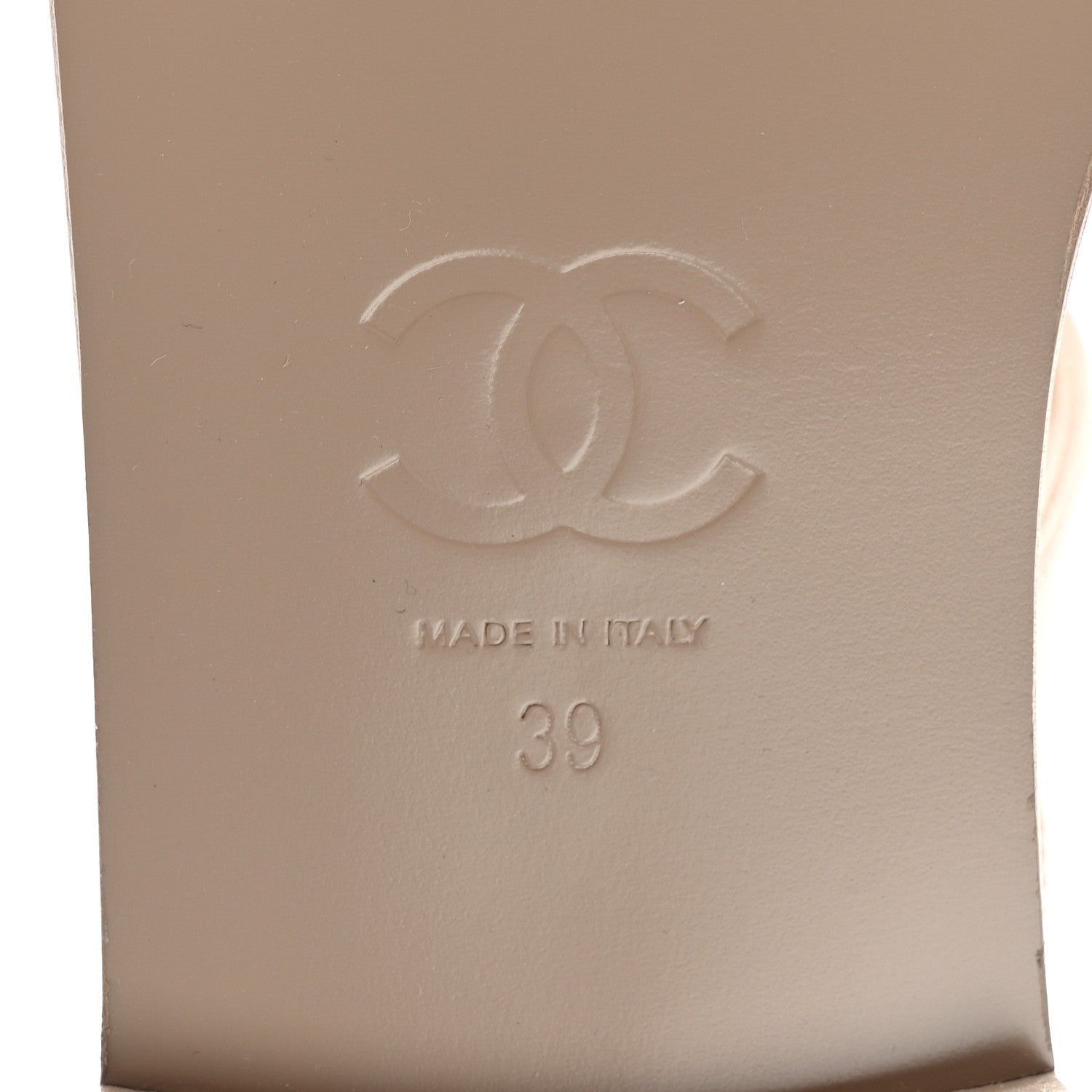 Chanel Lambskin Patent Chain CC Logo Thong Sandals 39 Beige 6 of 9