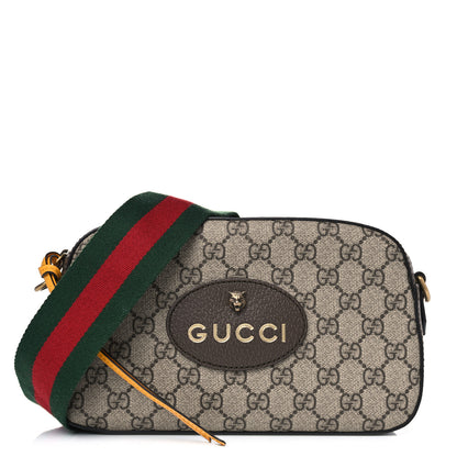 Gucci GG Supreme Monogram Web Neo Vintage Shoulder Bag Beige New Acero Crop 1 of 4