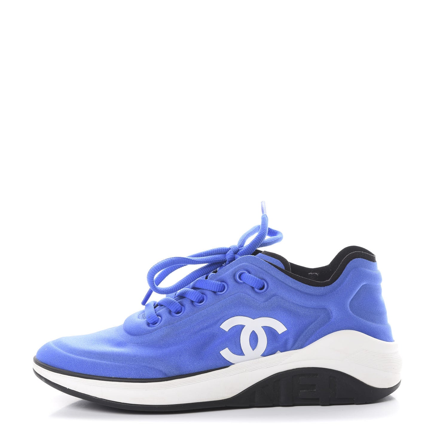 Calfskin Mesh Lyrca Womens Logo Sneakers 36.5 Blue