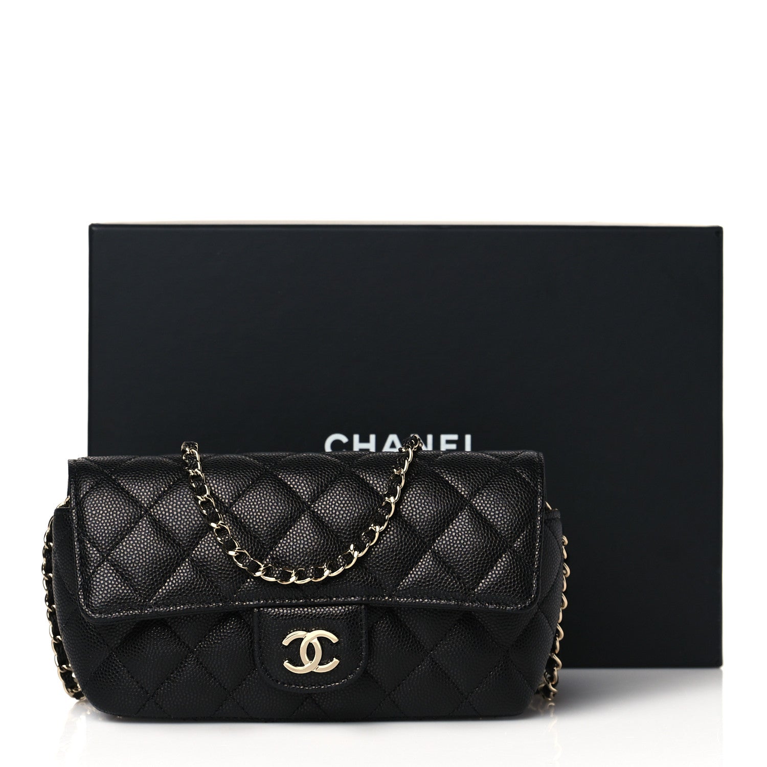 Chanel Caviar Quilted Glasses Case With Chain Black 12 of 12