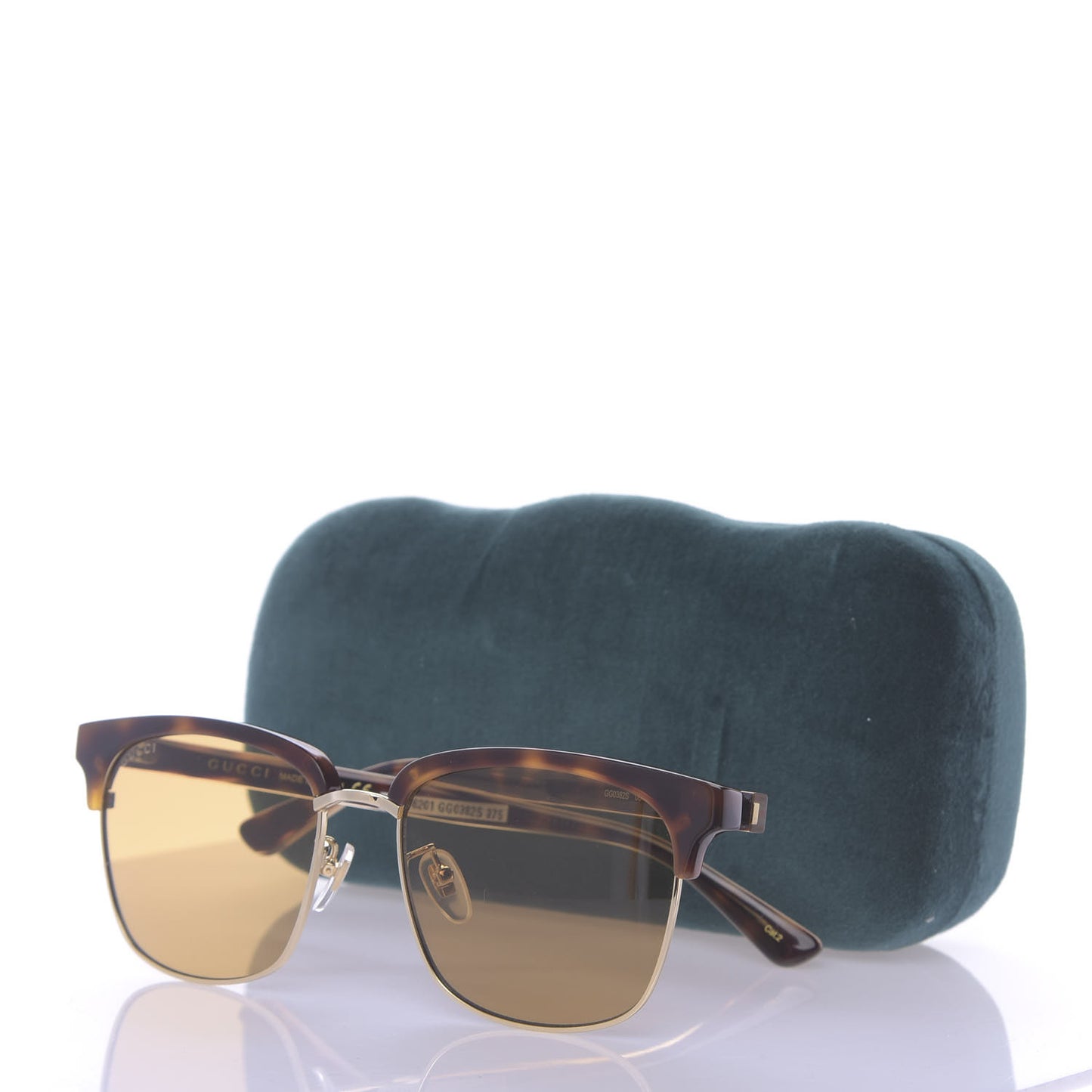 Acetate Square Frame Web Sunglasses GG0382S Tortoise