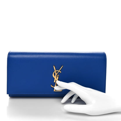 Saint Laurent Grain De Poudre Classic Monogram Cassandre Clutch Blue Majorelle 2 of 10