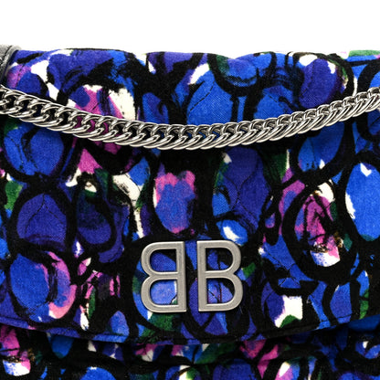 Balenciaga Velvet Floral Quilted M BB Round Shoulder Bag Bleu 8 of 10