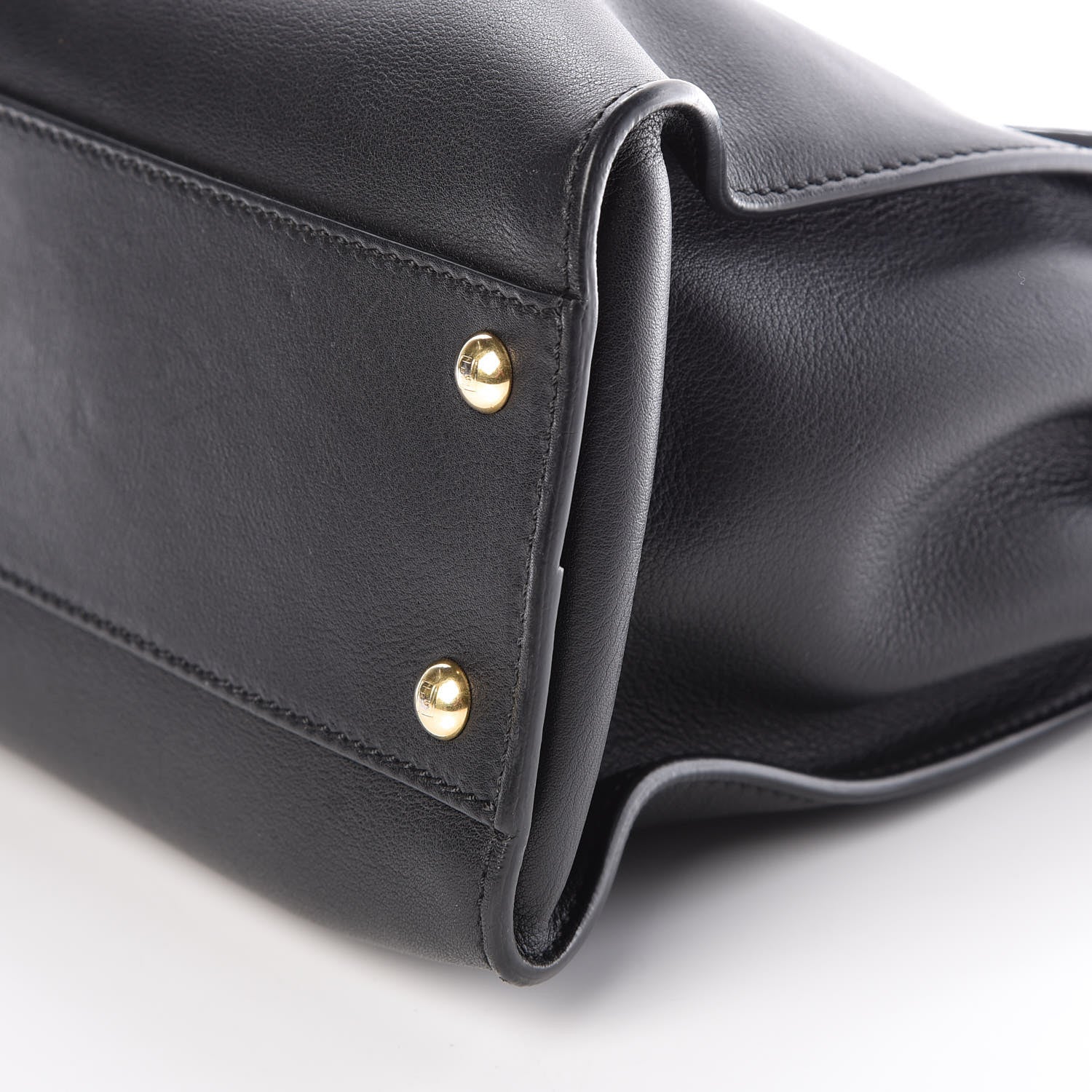 Fendi Vitello Seta Shiny Nappa Medium Peekaboo Iconic Satchel Black 10 of 10