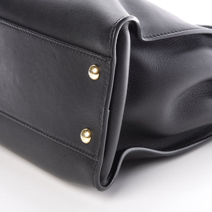Fendi Vitello Seta Shiny Nappa Medium Peekaboo Iconic Satchel Black 10 of 10