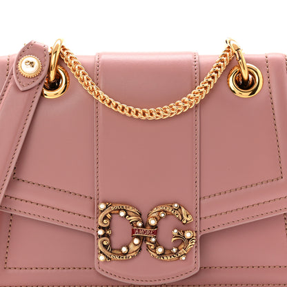 Dolce & Gabbana DOLCE GABBANA Smooth Calfskin Small DG Amore Envelope Bag Pink 7 of 9