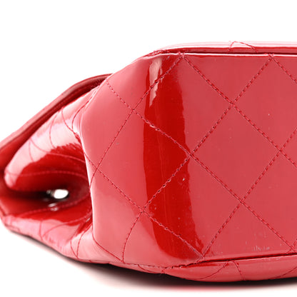Chanel Patent Quilted Jumbo Single Flap Red 9 of 14