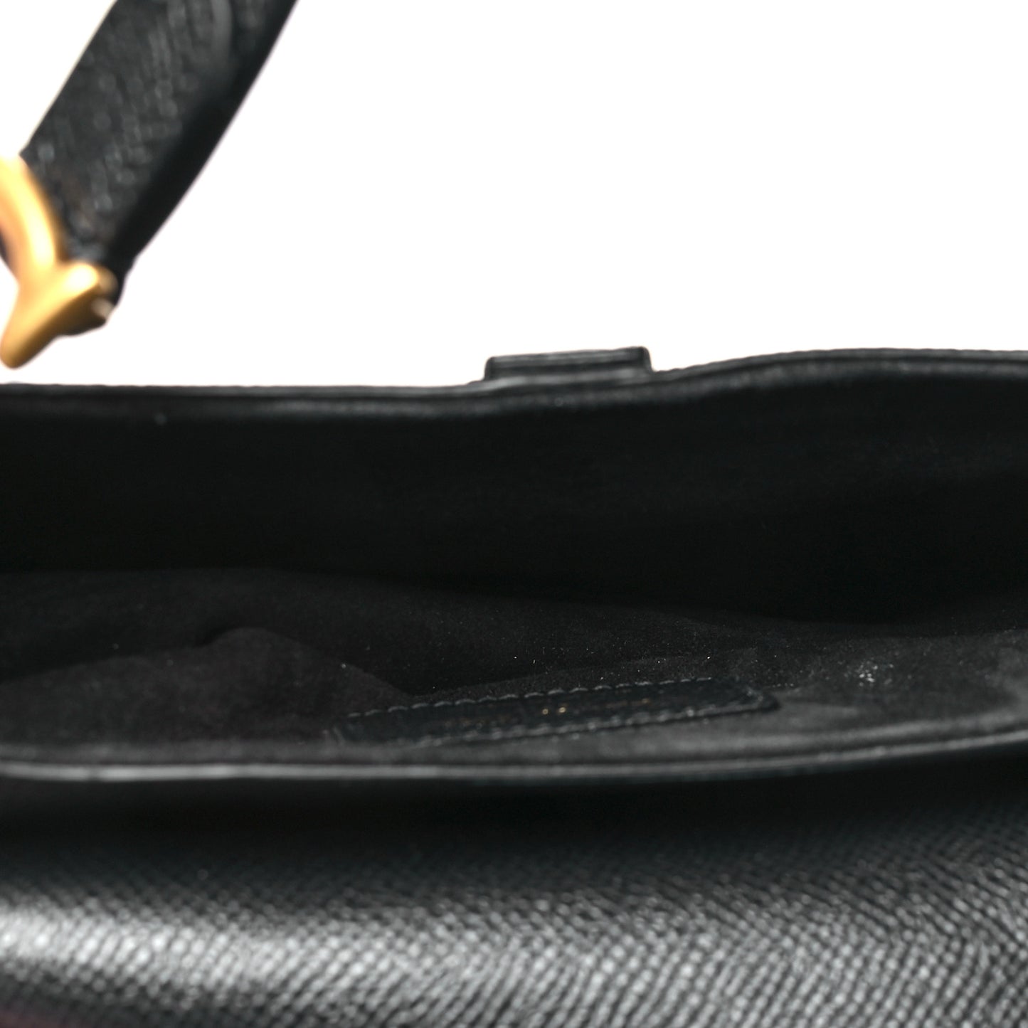 Grained Calfskin Mini Saddle Bag Black